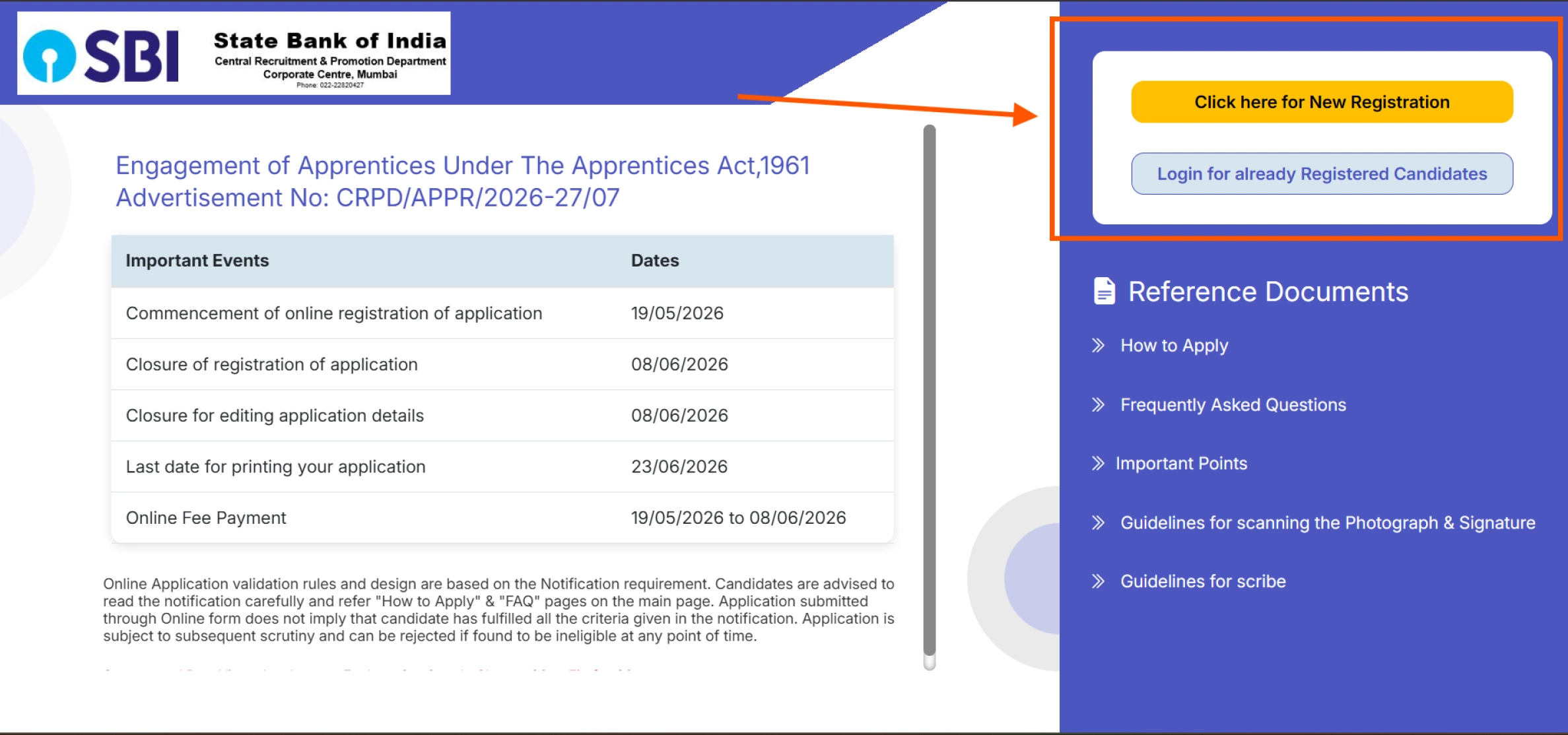 Sbi Apprenticeship Notification 2026