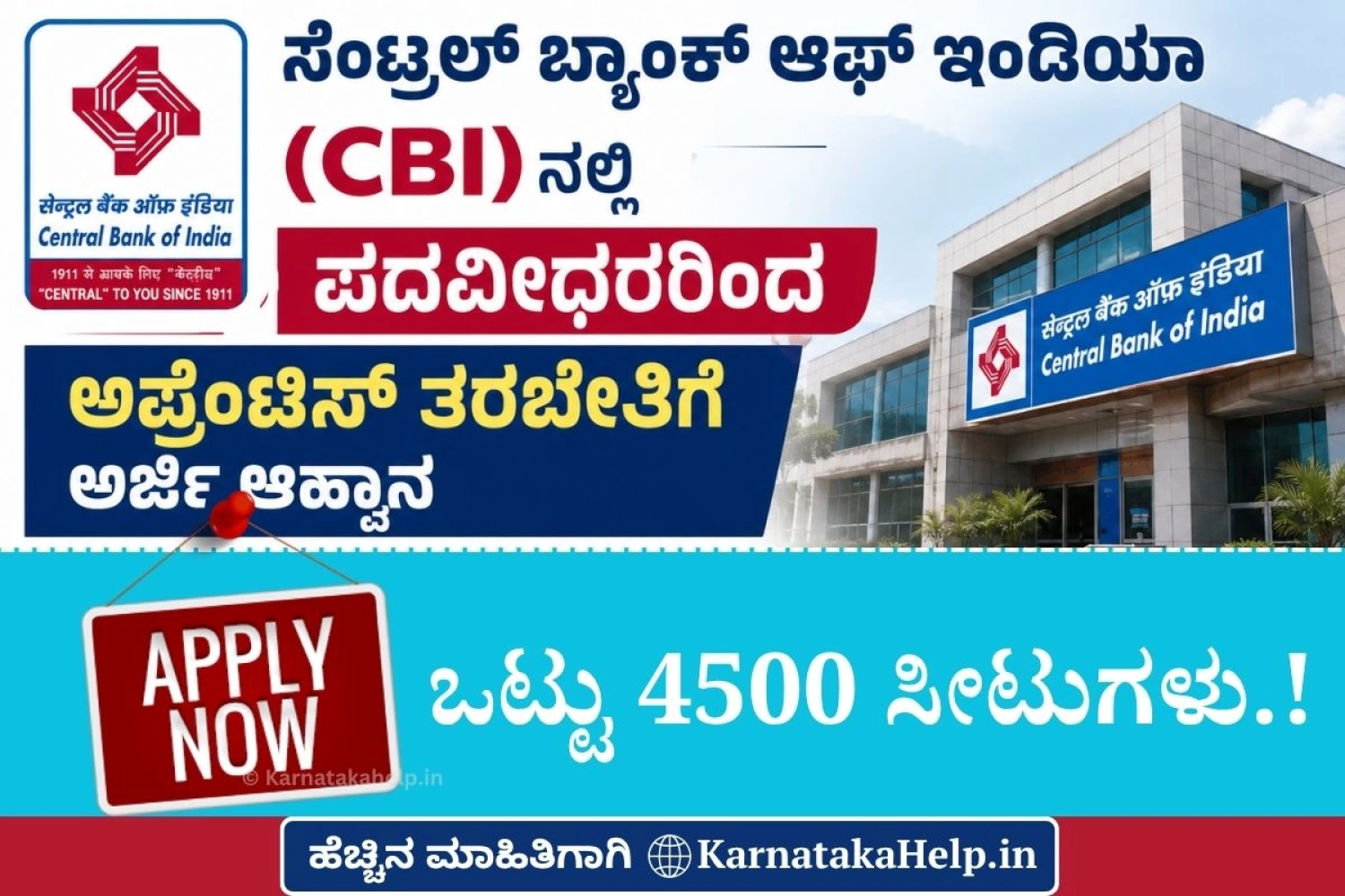 Central Bank of India Apprentice 2026 Notification