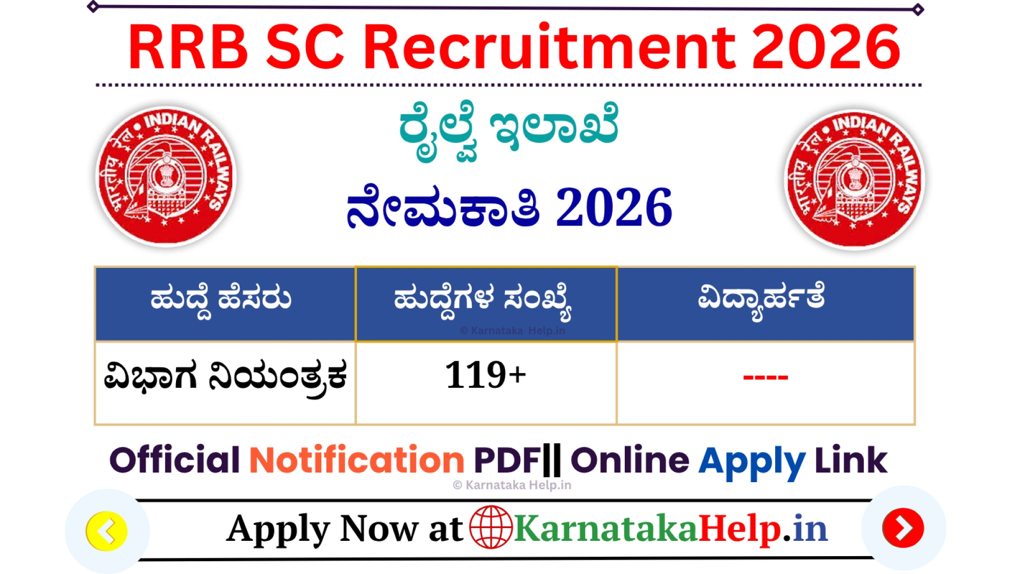 RRB Section Controller CEN NO.03/2026 Recruitment 2026 Notification